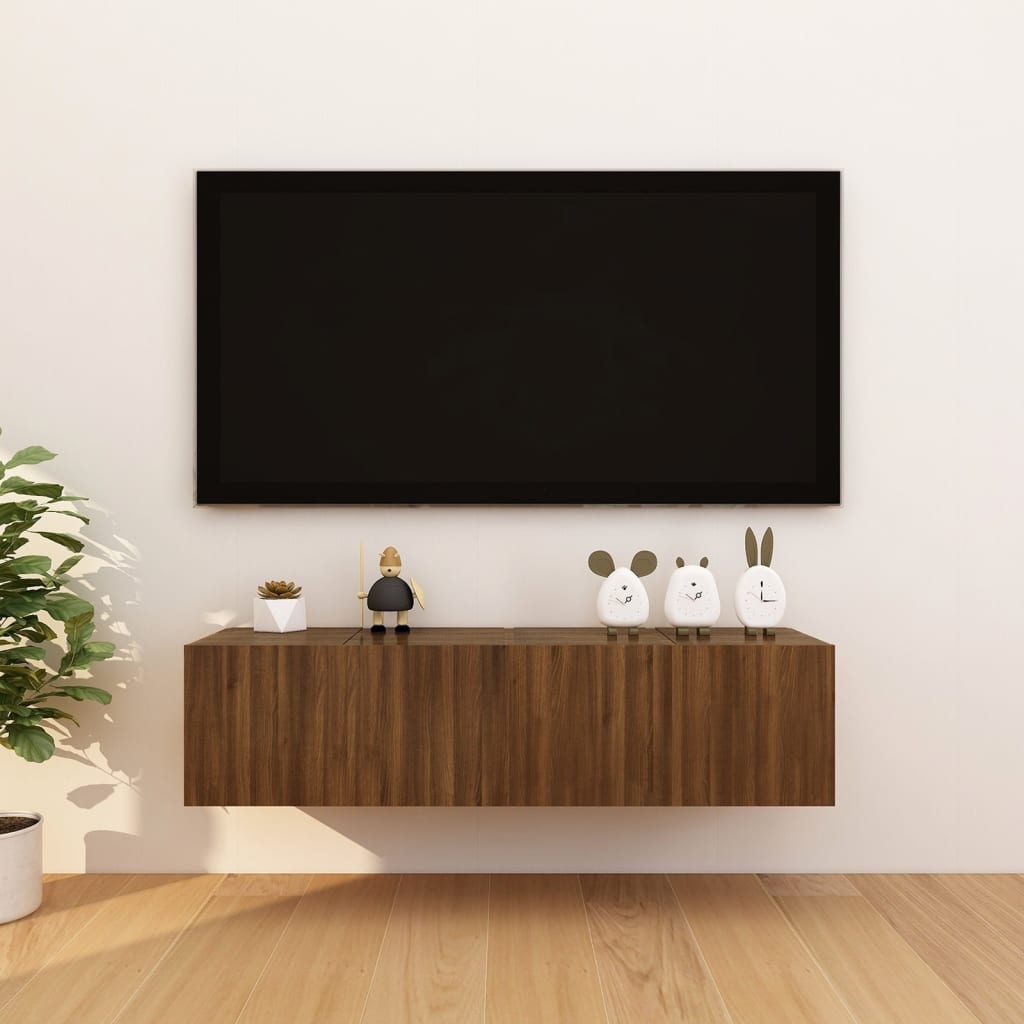 vidaXL TV-Wandschränke 4 Stk. Braun Eichen-Optik 30,5x30x30 cm