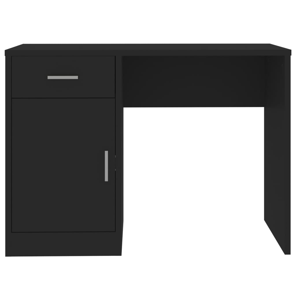 vidaXL Schreibtisch mit Stauraum Schwarz 100x40x73 cm Holzwerkstoff