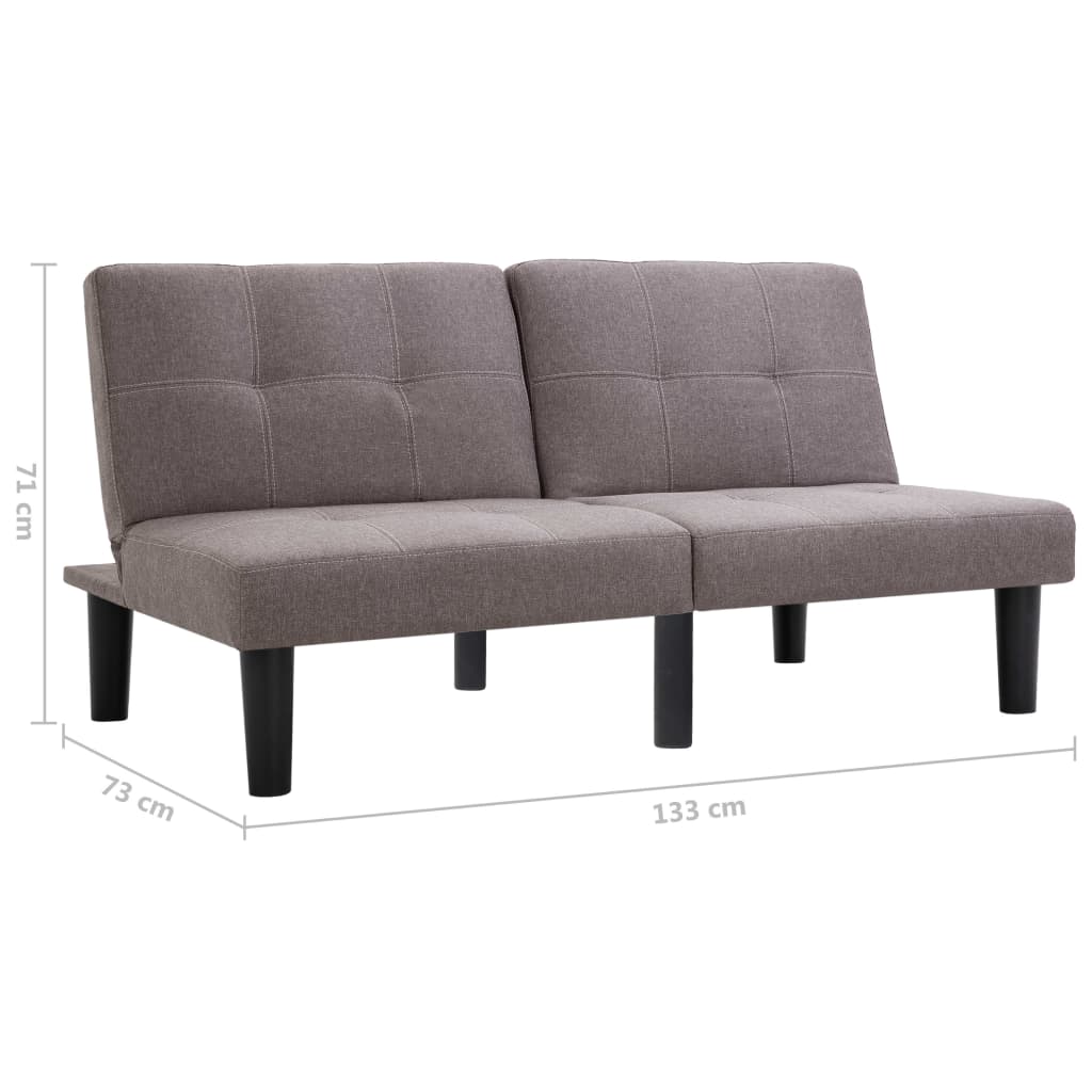 vidaXL 2-Sitzer-Sofa Taupe Stoff
